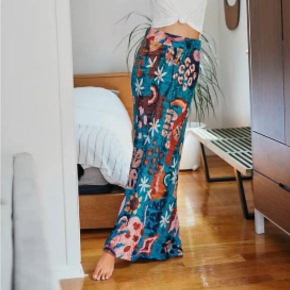 Anthropologie Farm Rio Gabriela Maxi Multicolor Textured Skirt - Picture 1 of 9